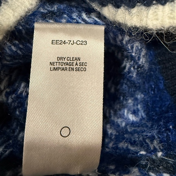 SUNDRY WOMEN'S FAIRISLE CREW NECK SWEATER IN DEEP NAVY S, M - Picture 9 of 13